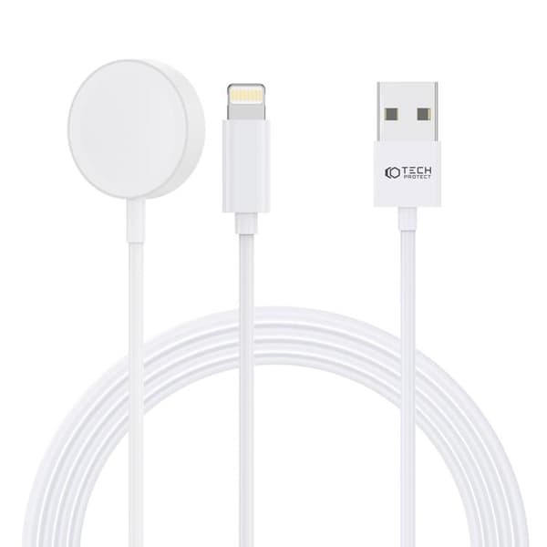 Tech-Protect Magnetisk Oplader med Lightning Kabel - Hvid Vit
