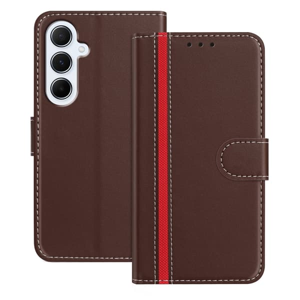 Galaxy A17/A26 Plånboksfodral Färg Splicing Konstläder - Brun Brun