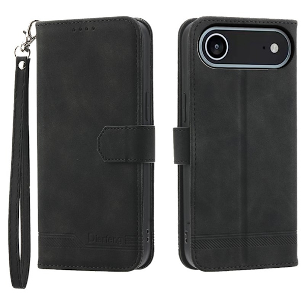 DIERFENG DF-03 Plånboksfodral för iPhone Air Konstläder - Svart