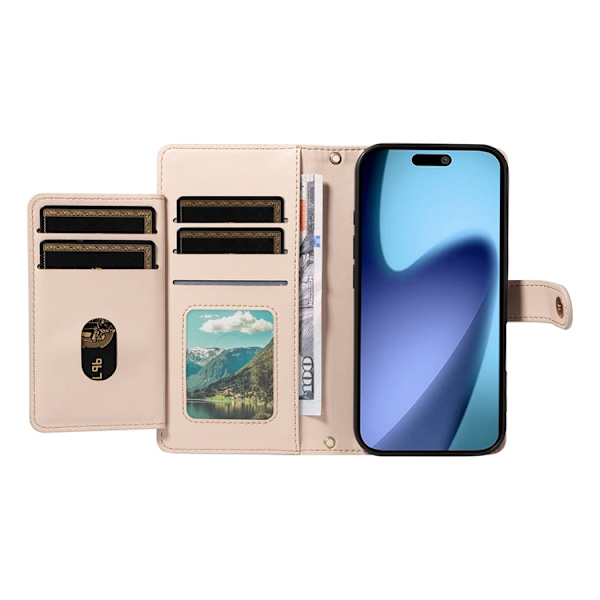 iPhone Air Plånboksfodral Rhombus Läder - Beige Beige