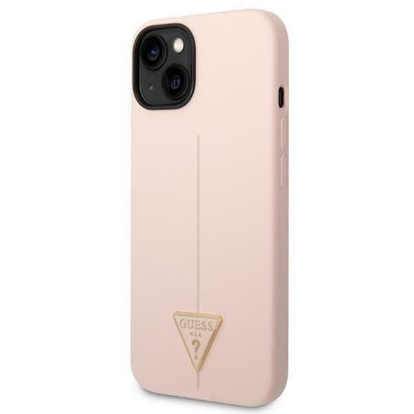 GUESS iPhone 14 Skal Silicone Triangle - Rosa Rosa