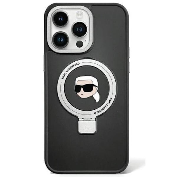 KARL LAGERFELD iPhone 15/14 Plus Mobilskal MagSafe Ring Stand Svart