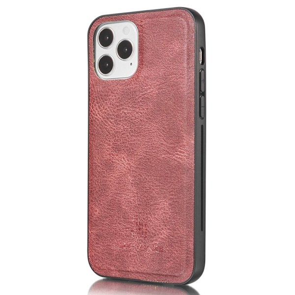DG.MING iPhone 13 Pro Max Plånboksfodral Äkta Läder 2-i-1 Röd