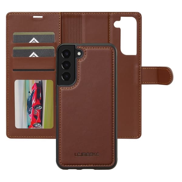 LC.IMEEKE L2 Series Samsung Galaxy S25+ Plånboksfodral Konstläder - Brun
