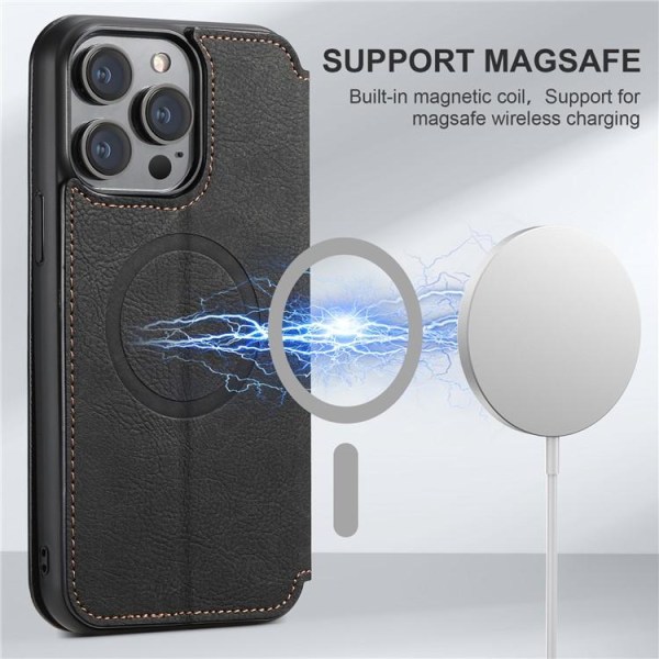 SUTENI iPhone 12 Pro Max lompakkokotelo Magsafe - musta