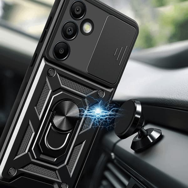 Mobilskal till Galaxy S24 FE Hybrid Armor Camshield - Röd Röd