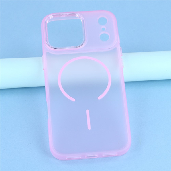 Mobilskal till iPhone 17 Pro Max MagSafe med Glitter Lins Frame - Rosa Rosa