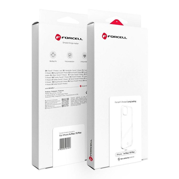 FORCELL F-PROTECT Long Lasting thin case for IPHONE 15 Plus transparent Transparent