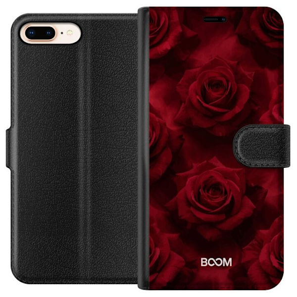 Plånboksfodral till Apple iPhone 7 Plus med Crimson Rose