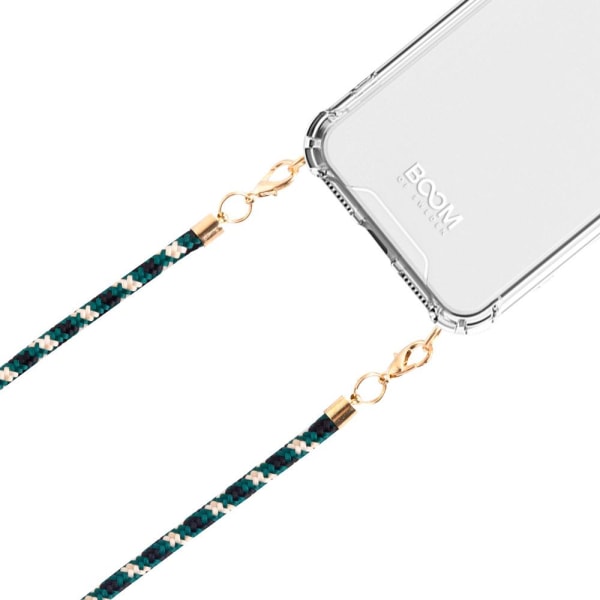 Boom iPhone 13 Pro etui med mobil halskæde - Rope CamoGreen