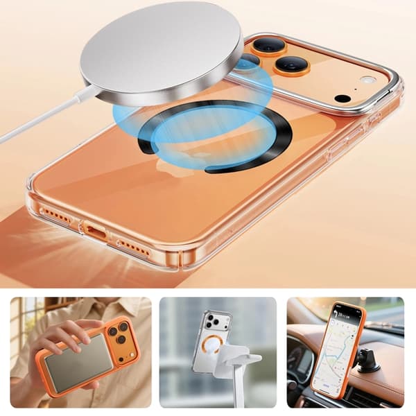 Tech-Protect 2-Pack MagSafe Magnetic Ring MMP-210 - Svart/Orange Orange