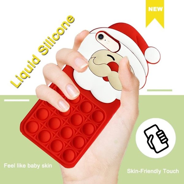 iPhone XR Mobilskal Silikon Santa Claus Pop It - Röd