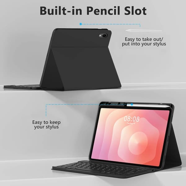 Tech-Protect Galaxy Tab S11 Taske med Tastatur - Sort Svart