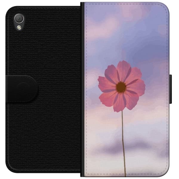 Pung etui til Sony Xperia Z3 med lyserød blomst