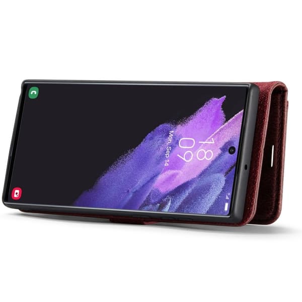DG.MING Samsung Galaxy S25 Ultra Plånboksfodral Äkta läder Röd