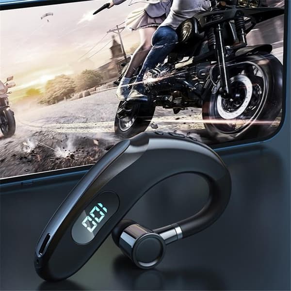 Single In-Ear Hörlur Bluetooth med Digital LED-Display Earhook Q20 - Rosa Rosa