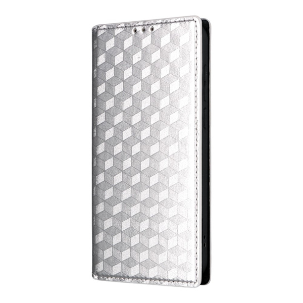 OnePlus 15 Plånboksfodral Rhombus Imprinted Konstläder - Silver Silver