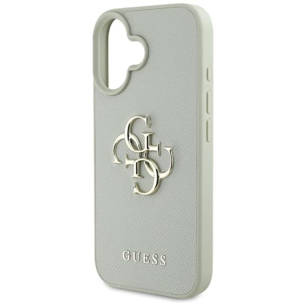 Guess Mobilskal till iPhone 16 Grained Big 4G Small Classic Logo - Grön Grön