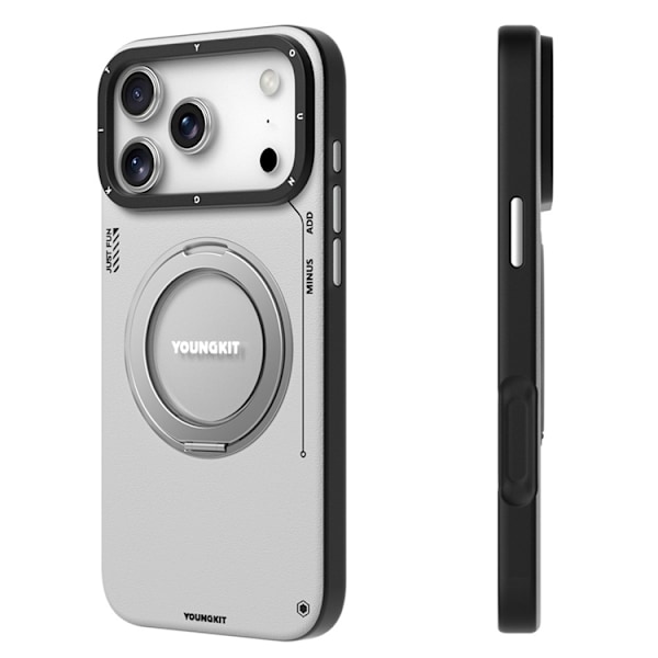 YOUNGKIT Mobilskal till iPhone 17 Pro Rotating Kickstand - Grå Grå