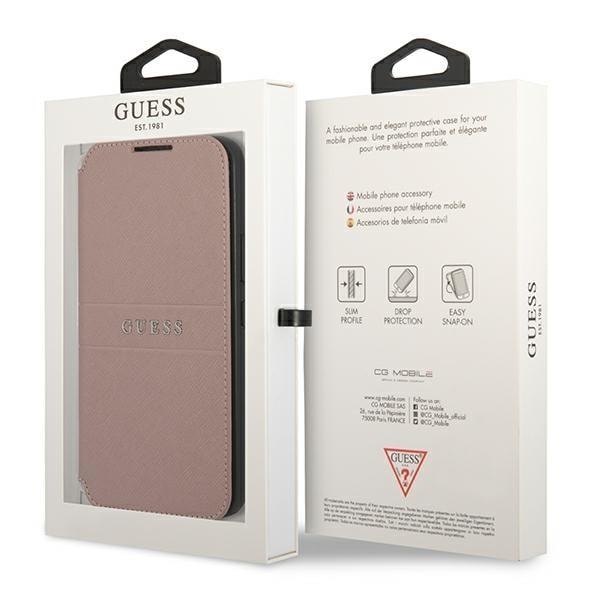 Guess Saffiano Stripes Fodral Galaxy S22 Plus - Rosa