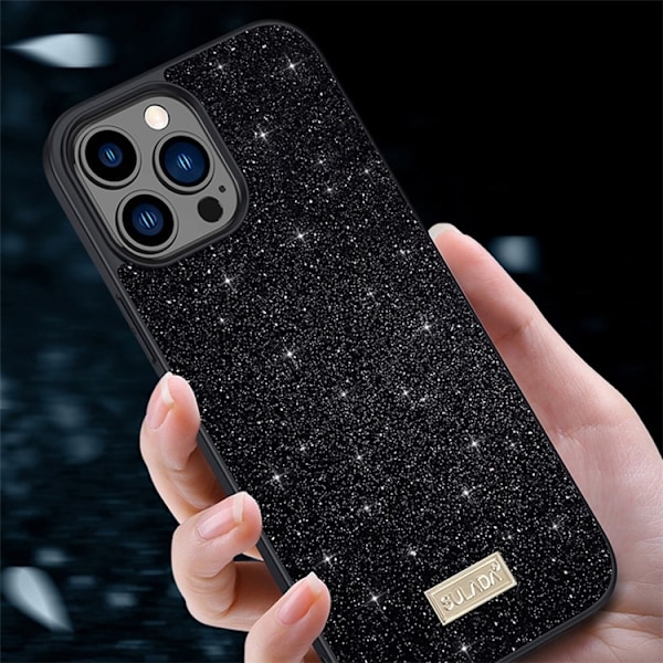 SULADA Mobilskal till iPhone 15 Pro Glitter Sequins - Guld GuldPassar