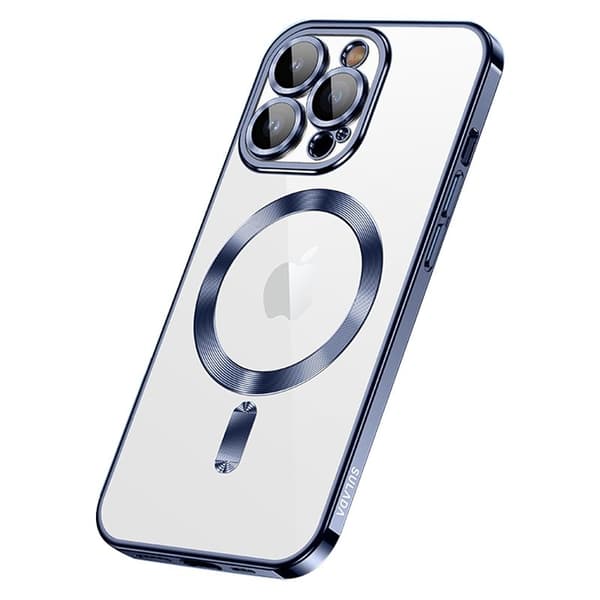 SULADA iPhone 15 Pro Max Skal TPU och Härdat Glas - Titanblå