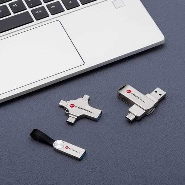 Forcell Pendrive 16 GB USB 3.2 Gen 1 (USB-A/USB-C/Lightning/Micro-USB) Silver