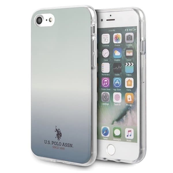 Den amerikanske Polo Assn. Gradient Mønsterkollektion iPhone 7/8/SE 20 Blå Blue