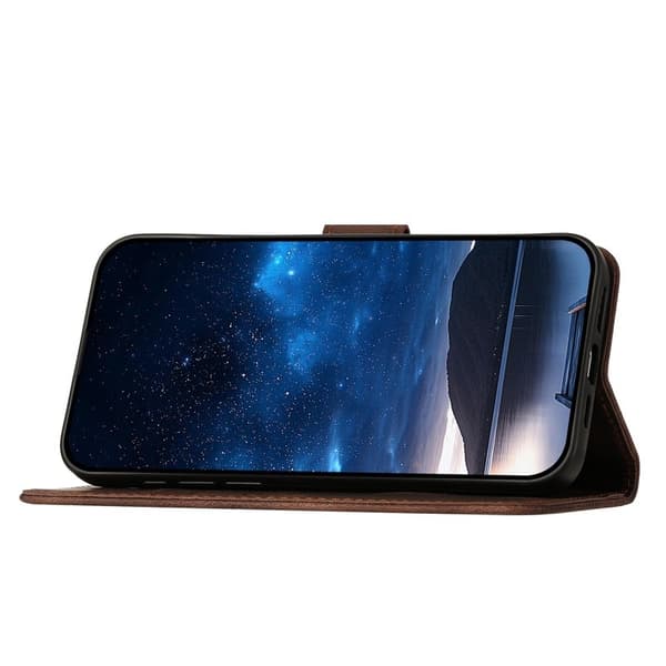 Samsung Galaxy S26 Pro Plånboksfodral Konstläder Fjäril Blomma - Kaffe