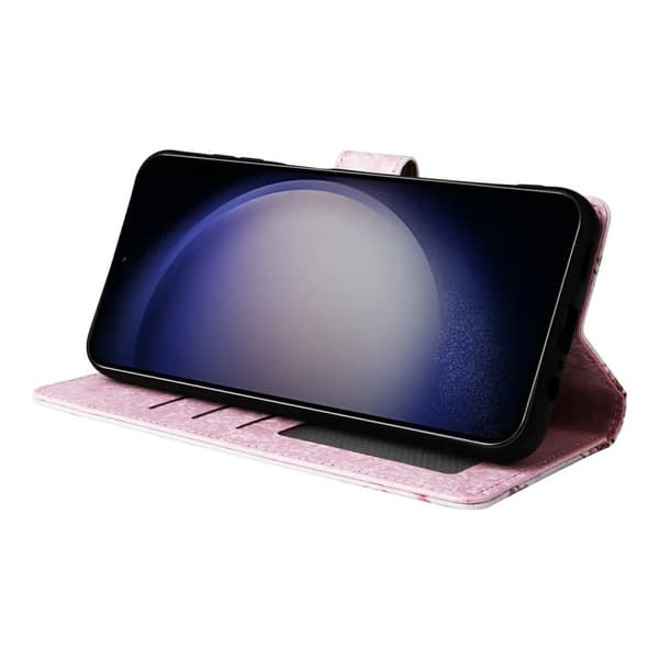 Samsung Galaxy S26 / S26 Pro Plånboksfodral RFID Skydd Blommor Konstläder - Rosa