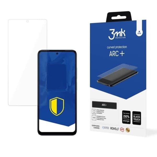 3MK Xiaomi Redmi Note 12s Karkaistu lasi näytönsuoja Arc Plus Transparent