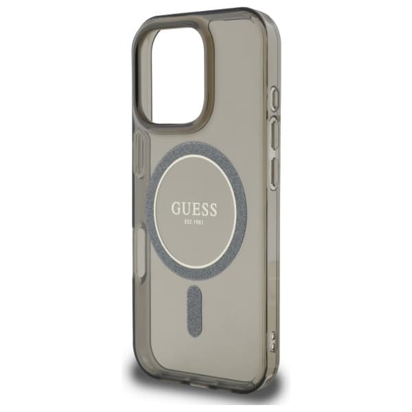 Guess Mobilskal till iPhone 16 Pro Max MagSafe IML Glitter Circle - Svart Svart