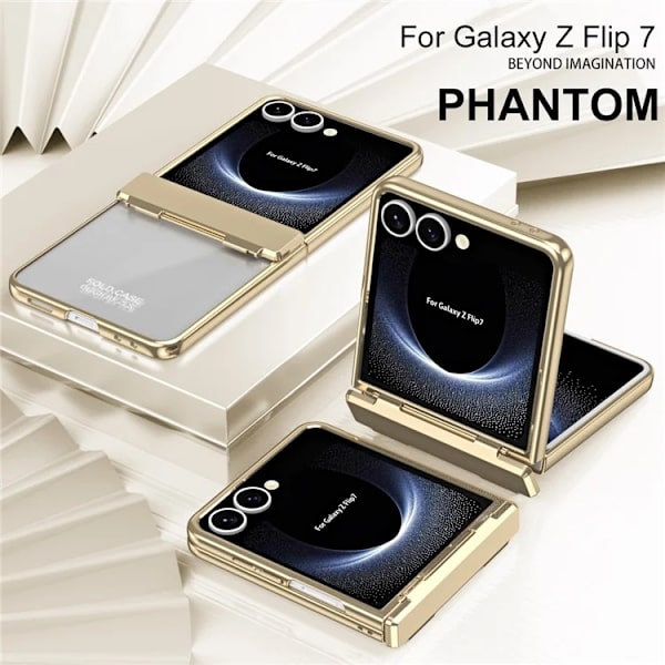 Mobilskal till Galaxy Z Flip7 Electroplating PC Folding - Guld Guld