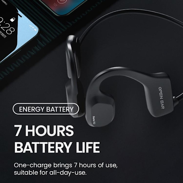 Vattentäta Open-Ear Hörlurar Bluetooth med 8GB Minne för Simning Bone X2 Blå