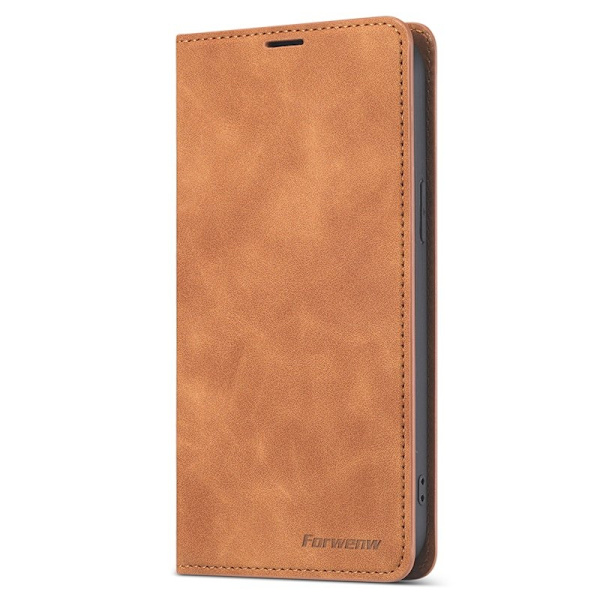 FORWENW iPhone 13 mini Plånboksfodral i Konstläder - Brun