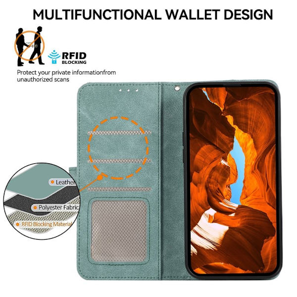 ABEEL Xiaomi 17 Plånboksfodral Splicing Konstläder RFID-Skydd Blå