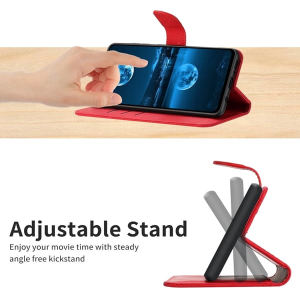 OnePlus Nord 5 Plånboksfodral Präglad Läder - Röd Röd
