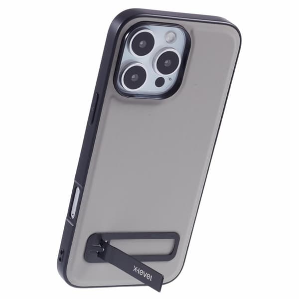 X-LEVEL Mobilskal till iPhone 16 Pro Max Läderbelagt TPU Grå