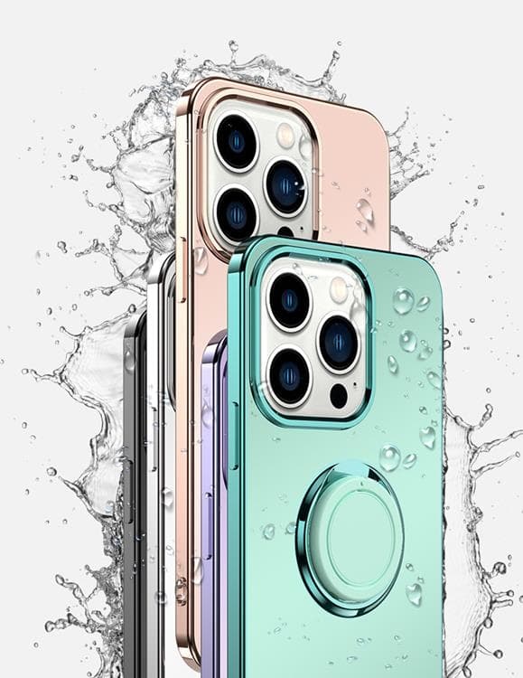 Mobilskal till iPhone 14 Pro Ringhållare Electroplating Kickstand - Lila Lila