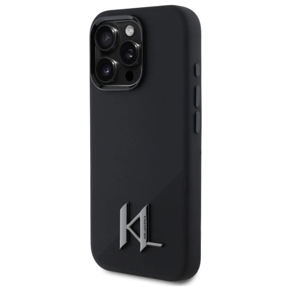 Karl Lagerfeld Mobilskal till iPhone 16 Pro MagSafe Shadow Metal Initial Svart