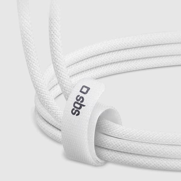 SBS USB-C til USB-C Kabel 1.5m 60W Flettet - Hvid