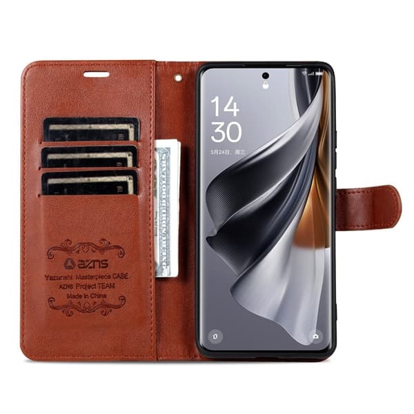 AZNS Samsung Galaxy S26 Ultra Plånboksfodral Konstläder Ställ - Brun