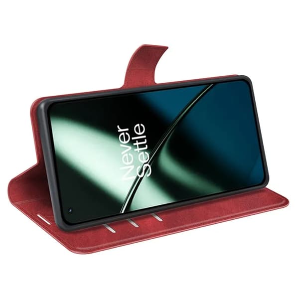 OnePlus 11 5G lompakkokotelo Calf Texture Flip - Punainen Röd