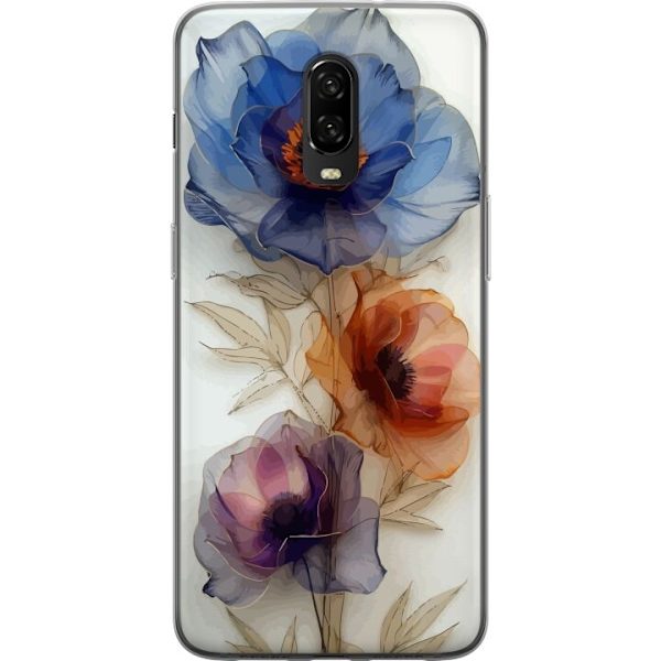 Mobilcover til OnePlus 6T med Silke blomster