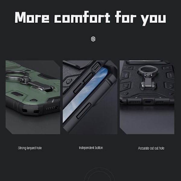Nillkin iPhone 14 Plus Skal Ringhållare Armor Pro - Grön