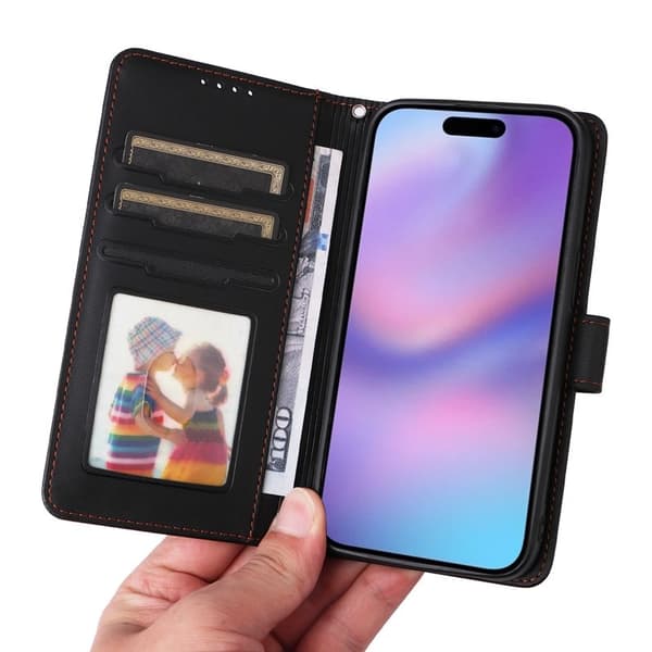 BETOPNICE iPhone 17 Plånboksfodral Magnetiskt Detachable Konstläder - Svart
