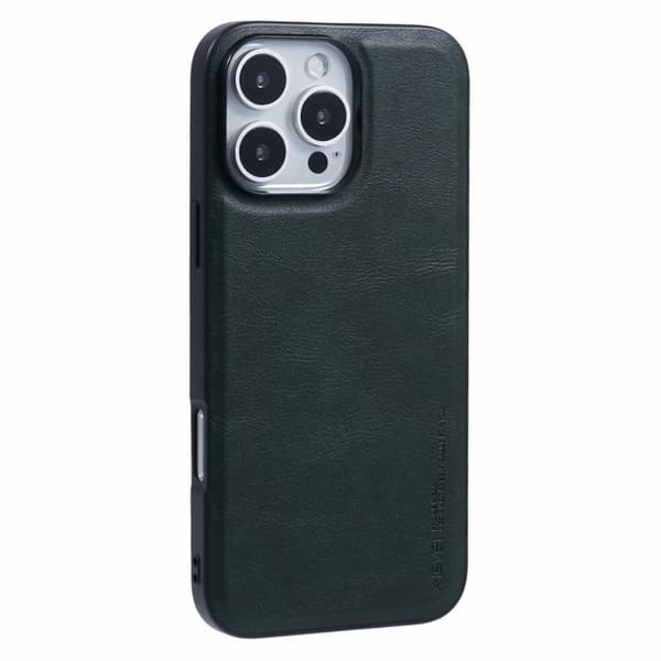 X-LEVEL Bojue-3 Mobilskal till iPhone 16 Pro Läderbelagd - Grön