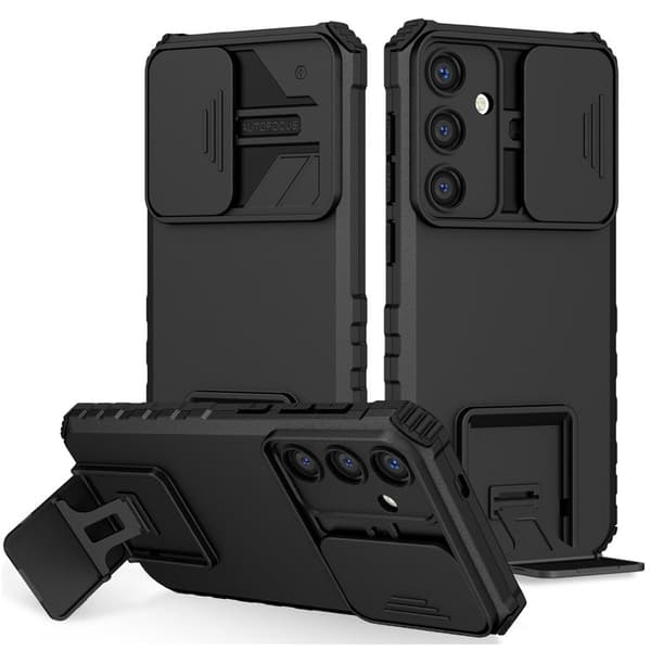 Mobilskal för Samsung Galaxy S26 Plus Kamera Skydd PC + TPU - Svart