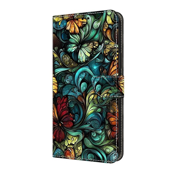 Galaxy A17/A26 Plånboksfodral Konstläder Pattern Printing Grön