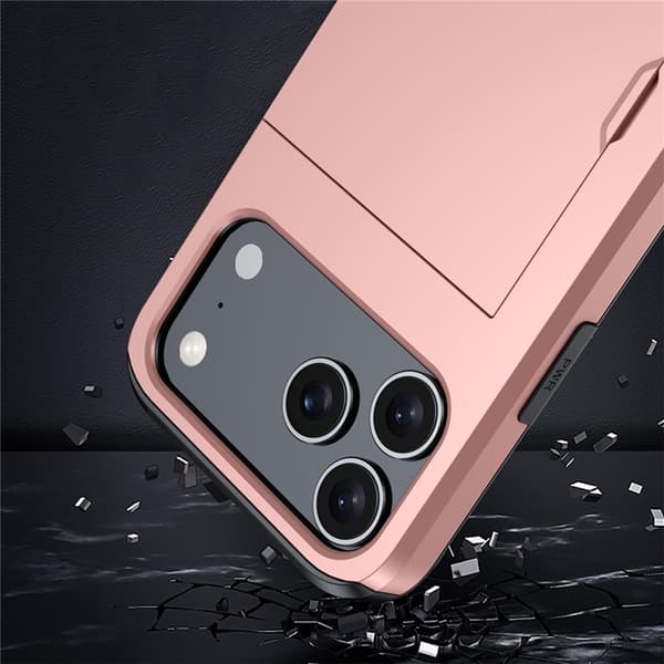 AMORUS Mobilskal till iPhone 17 Pro Med Glidande Korthållare - Blå Blå